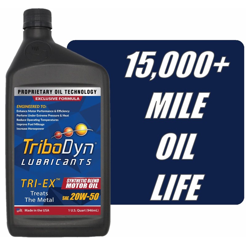 TriboDyn Tri-Ex Synthetic Blend Motor Oil (20W-50, 2 Quart Pack)