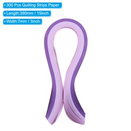 PATIKIL 390 x 7mm Rainbow Quilling Strips Paper,300 Pcs Origami Paper Quilling Strip for Art DIY Hand Craft Christmas, Gradient Purple
