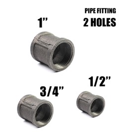AGUTEA Black Cast Iron Pipe Fitting for Steampunk Retro Shelf Bracket, DIY Vintage DIY Pipe Decorative Pipe Fitting Fittings (pack of 4) (1/2 INCH)