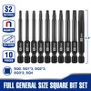WORKPRO 10pcs Square Bit Set, CNC Machined S2 Steel Magnetic