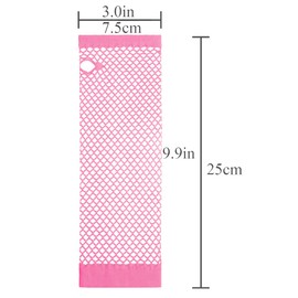 Lastclream 80s Fishnet Sleeves for Women Cosplay Costume Party Accessories Fingerless Mesh Fishnet Gloves (Pink)