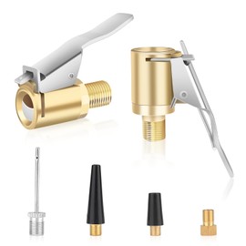 MOKIDO Valve Adapter Set, 2 x Air Chuck 8 mm Lever Connector for Car Valve, Bicycle, Bosch Easy Pump Adapter, French Valve Adapter, Ball Needle & Air Pumps, Accessories