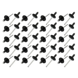 sourcing map Aluminium Open End Large Flange Blind Rivets 4.8 mm x 12 mm Pack of 40