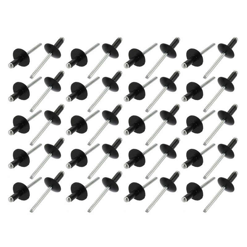 sourcing map Aluminium Open End Large Flange Blind Rivets 4.8
