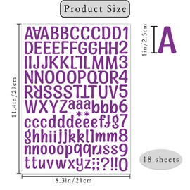 2268 Alphabet Stickers 18 Sheets Alphabet Stickers Vinyl Self-Adhesive Number Alphabet Vinyl Stickers, Mailbox Numbers Labels DIY Crafts Art Making, Decals for Sign,Notebook, Classroom Decor