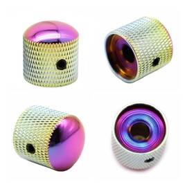 XIYANGJUAN 4Pcs Metal Guitar Knobs Rainbow Chameleon Volume Tone Control Knob Dome Knobs with Allen Keys Screws for Fender Telecaster Gibson Les Paul Electric Guitar Bass(Dazzling Color)