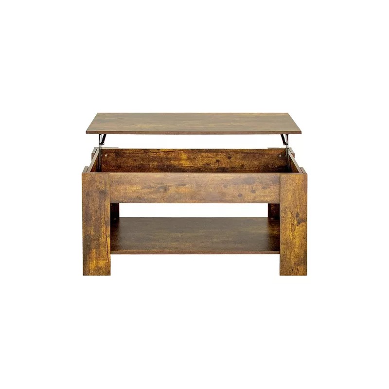 Kingshouse Mesa De Centro Elevable De Madera Con Compartimento Oculto