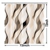 Ruelvth Cream Shower Curtain, Modern Abstract Cream and Grey Striped