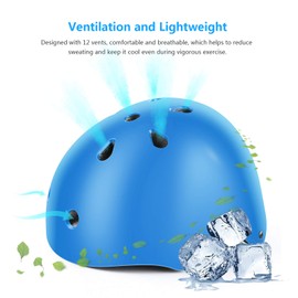 Jim's Store Kids Bike Helmet for 3-10 years old Helmet and Knee Pads Set Adjustable Elbow &Wrist Pads Protective Gear Set for Skateboard Scooter Cycling Roller Skating Boys Girls(Blue)