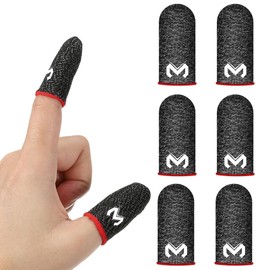 EIHI Finger Sleeves with Anti-Sweat Effect, Gaming Sleeve, Mobile Gaming Finger Sleeve, for Any Game and Mobile Device - Includes Microfibre Cloth, Pack of 6, bronze