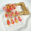 24pcs Flower Press on Nails Medium Almond Fake Nails with