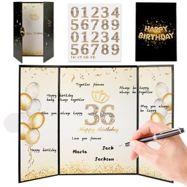 Pasonly Birthday Signature Book, 12" x 18" Pink Birthday Party Guest Book Birthday Decorations, Great Birthday Gifts for Men Women