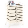 SILKYDRY 15 Drawers Rolling Storage Cart, Craft Cart Organizer with