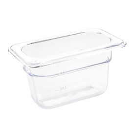 Vogue 1/9 Gastronorm Container 100mm 0.87 Litre Clear Catering Food Storage Pan