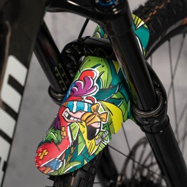 Riesel Design® MTB Mudguard Set (1x Col:OSS and 1x Mud: PE) for Front and Rear Including Cable Ties - Modern Mountain Bike Mudguards for All Wheel Sizes