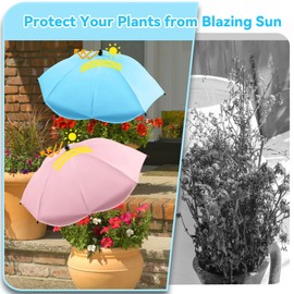 ANLIZY Plant Umbrellas for Outdoor Plants, 2 Pack Plant Shades for Potted Plants and Garden Beds, 40" Height Garden Umbrella Sun Protection 26" Larger Shade Cover for Patio Flowers, Plants