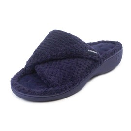 isotoner Women's Ladies Popcorn Open Toe Slipper Low-Top, Blue (Navy), 7 UK