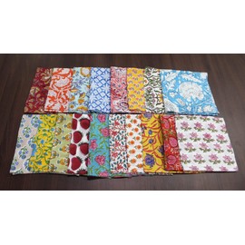 Tischservietten, 100 % Baumwolle, Handblockdruck, weiche Baumwolle, 43,2 x 43,2 cm, wiederverwendbare Bettwäsche für Abendessen, 24 Stück