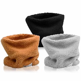 3 Pcs Kids Scarf Winter Fleece Warm Boys Girls Round Scarves Windproof Neck Warmer Face Cover Mask Fuzzy Soft Neck Warmer (3pcs - Pink + Yellow + Gray)