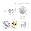 Sterling Silver Elephant Stud Earrings - Cute Animal Jewelry for