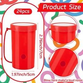 Demonwer 12 Pcs Mini Air Horns 3 Inch Noisemakers for Sporting Events Loud Noise Maker Blow Horn Noise Whistle with Lanyard for Birthday Holiday Party Graduation Celebrations Goodie Bag Fillers