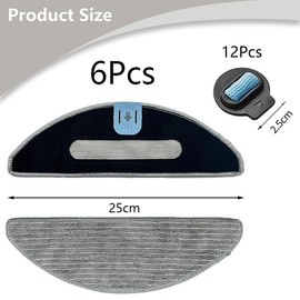 Pack of 18 Wiping Cloths Replacement Parts for iRobot Roomba Combo i8+ / i8 / Combo J5 / Combo J5+ / Combo i5 / Combo i5+ Autom Suction Mop Robot, Reusable, Microfibre Mop Pads