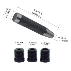 Abfer 180mm Alloy PU Shifter Knob Car Shift Knob Auto Manual Vehicle Universal Car Accessories Interior, Gray