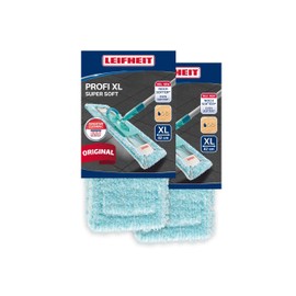 Leifheit Set of 2 Profi XL super soft Mop Covers for Sensitive Floors, Floor Mop Replacement Cover with Special Fibres, Minimal Water Absorption, Ideal for Parquet, Laminate and Cork