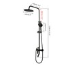 Washly Black Shower System Set Rainfall Spout Round Head with