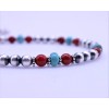JenHerrmannJewelry Red Coral, Blue Turquoise, Sterling Silver Navajo Pearl Beaded