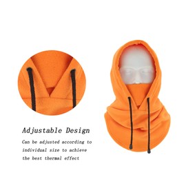 Balaclava Face Mask for Cold Weather - Windproof Ski Mask - Thermal Heavyweight Head Hood for Men and Women… Orange