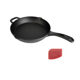 CUISGUSTO Cast Iron Skillet Set – Pre-Seasoned Frying Pans ， even heat distribution - Stick-Safe foruse in the oven, stove, grill or campfire - Uncoated (1, 10 inch)