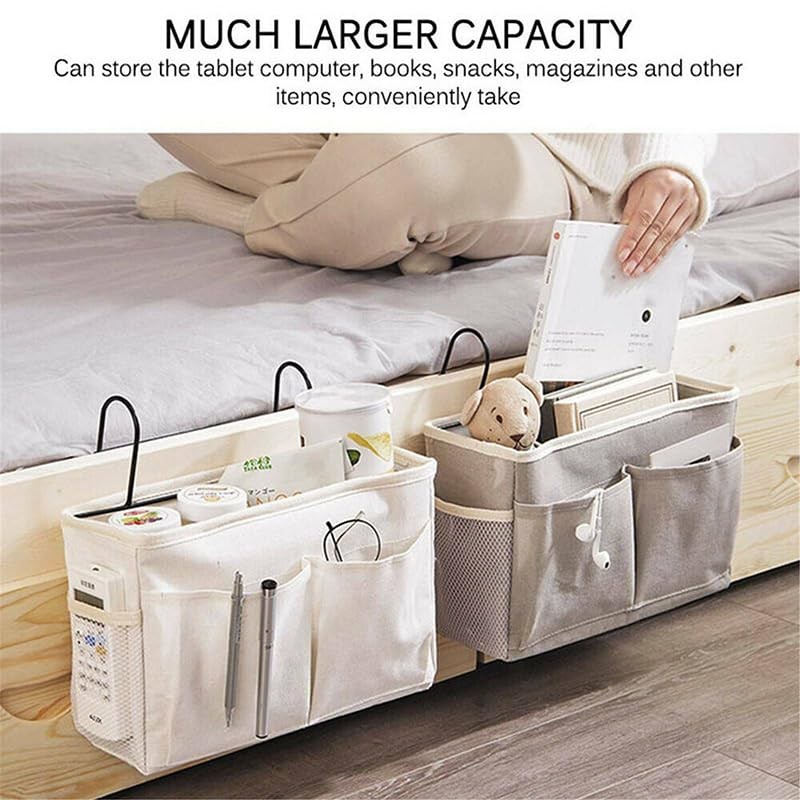 aimall Dormitory Bedside Storage Pocket, Hanging Basket Bedside Caddy, Bedside