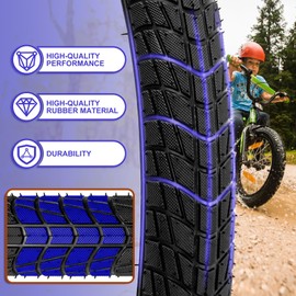 2-Pack BMX Kids Bike Tires, 20×2.125 inch Bike Replacement Tire, Puncture-Resistant Bicycle Tire and Tube, 20" Inner Tubes Schrader Valve, Compatible with Child, Tricycle, Cruiser Bike