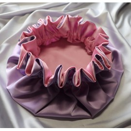 AKISS Reversible Satin Silk Sleep Hair Bonnet for Little Toddler Kids Girl Boy (Taffy/Lavender, 1~3 Y)