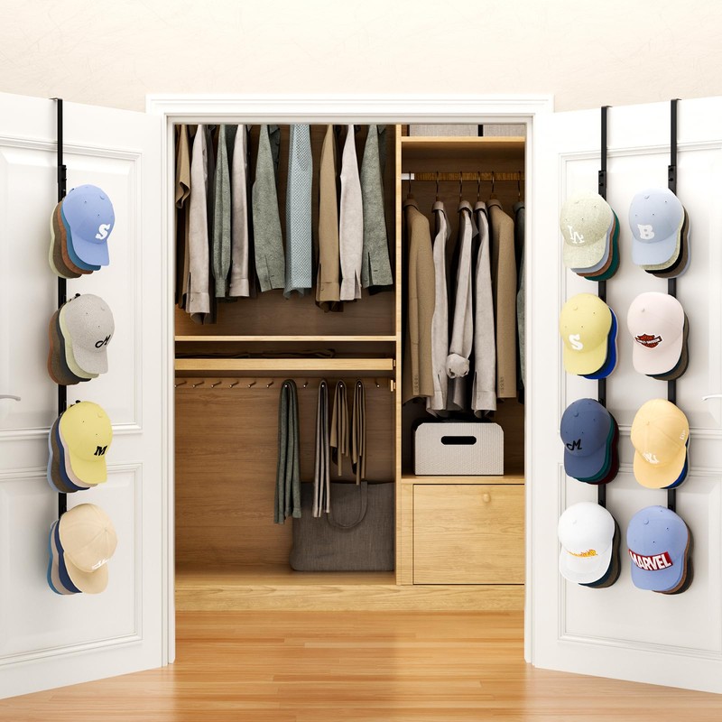 SWTYMIKI Over Door Hat Rack - 3 Packs Metal Hanging