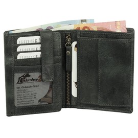Luxury Leather Biker Wallet with Chain 10 cm Black, black, Modern