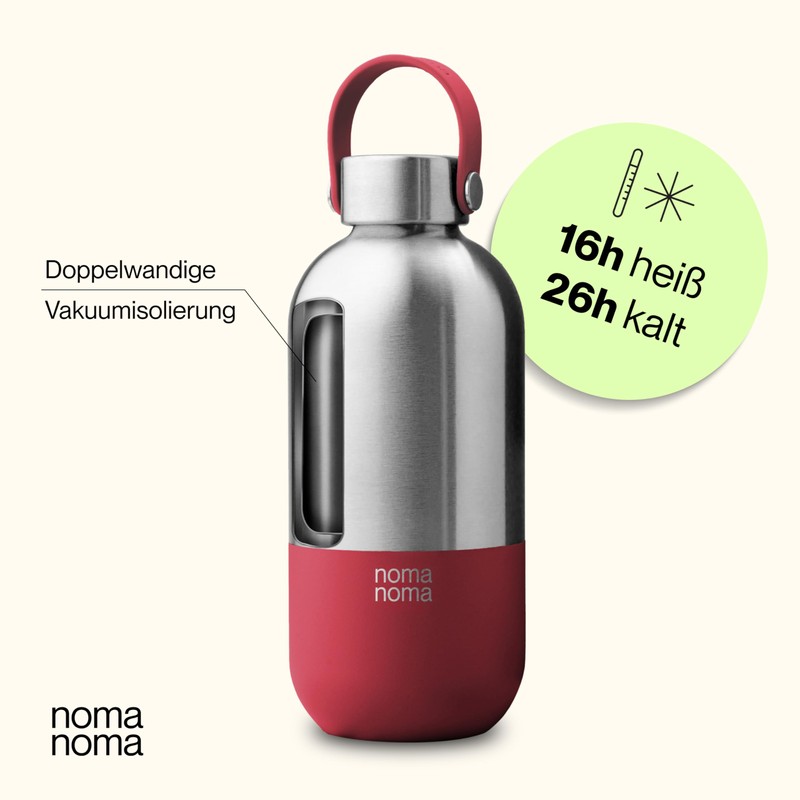 noma noma Stainless Steel Drinking Bottle, Suitable for Carbonated Drinks,