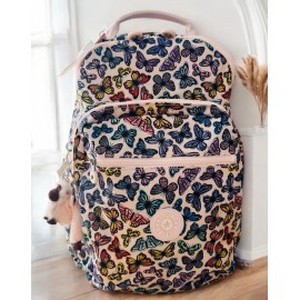 Kipling Seoul Large 15" Laptop Backpack & 100 Pencil Case Butterfly Day