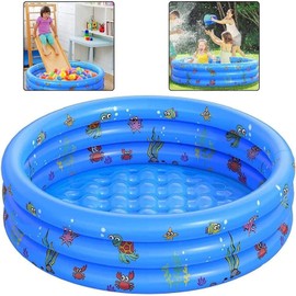 Jesir Alberca Inflable para Niños,Mini Piscina Infantil Redonda De 3 Niveles,Juguete De Agua para Adultos para Niños Y Niñas De Verano,130x40 Cm...   