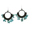 AeraVida Bohemian Summer Simulated Turquoise Chandelier Hoop Cotton Rope Sterling Silver Dangle Earrings | Stylish and Unique Women's Fashion Jewelry Accessory