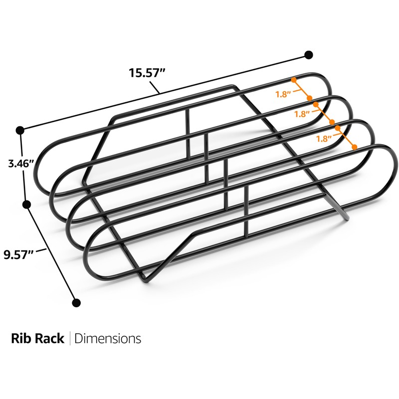 Sorbus Extra Large Non-Stick Rib Rack - Porcelain Coated Steel