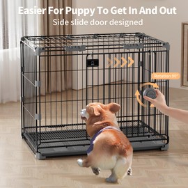 FLARUZIY Dog Crate for Medium Dogs,30 inch Metal Dog Kennel Indoor Wire Dog Cage with Sliding Door and Removable Tray,Open Top Pet Crate for Medium