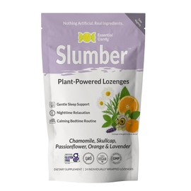 Slumber Blend Plant-Powered Lozenge | Sleep Issues, Tranquility, Relaxation | Organic Chamomile, Skullcap, Passionflower, Orange, Lavender | Gluten-Free, Non-GMO, Vegan - 24 Count (Pack of 1)