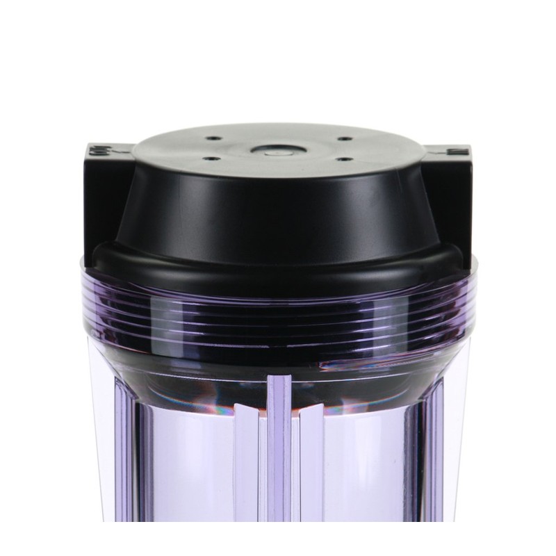 Hydronix HF2-10CLBK12, 10" Clear Housing with Black Flat Cap For