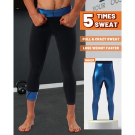 LMCOB Sauna Sweat Short Pants for Men Hot Thermo Leggings Compression Pants for Gym Polymer Workout Fitness Exercise Body Shaper Suit- Mesh Crotch(BH7001-01-2XL)