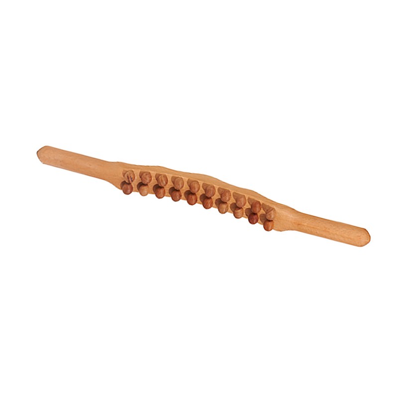Wooden Gua Sha Stick Double Row 20 Beads Trigger Point