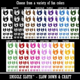 Horseshoe Horse and Cowgirl Temporary Tattoo Water Resistant Fake Body Art Set Collection - Red (One Sheet)