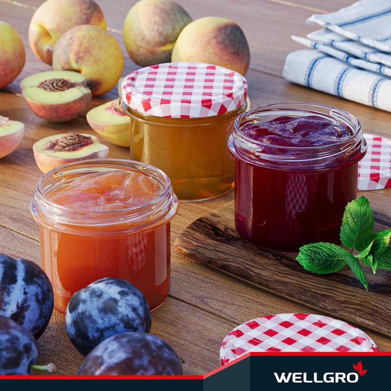 WELLGRO 50 x preserving lids TO 82 black - replacement