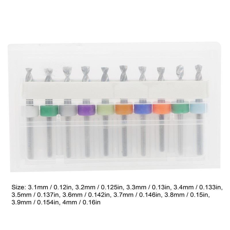 10PCS 3.1-4mm Hard Alloy Bit Micro Drill Bits Set Straight